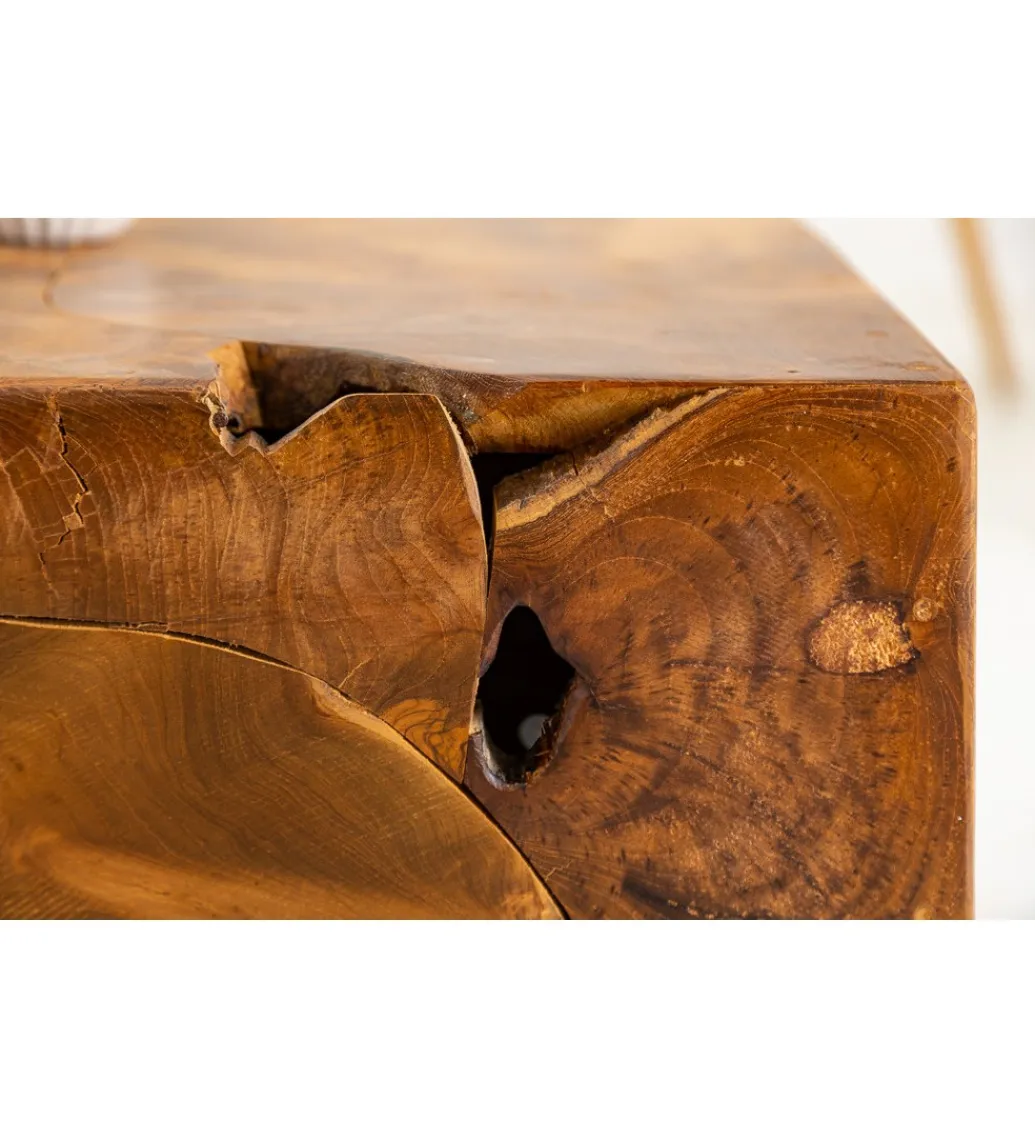 Invicta Interior - przedsprzedaż Stolik kawowy SHARK 90 cm drewno Teak