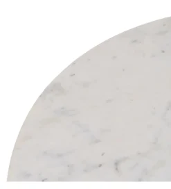 DENZO Stolik kawowy SPINDIMA 80 cm drewno mango marmur