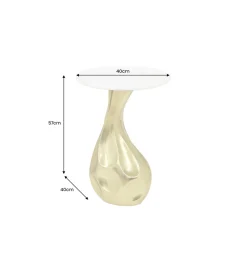 Invicta Interior - przedsprzedaż Stolik kawowy TEAR 60 cm złoty biały marmur