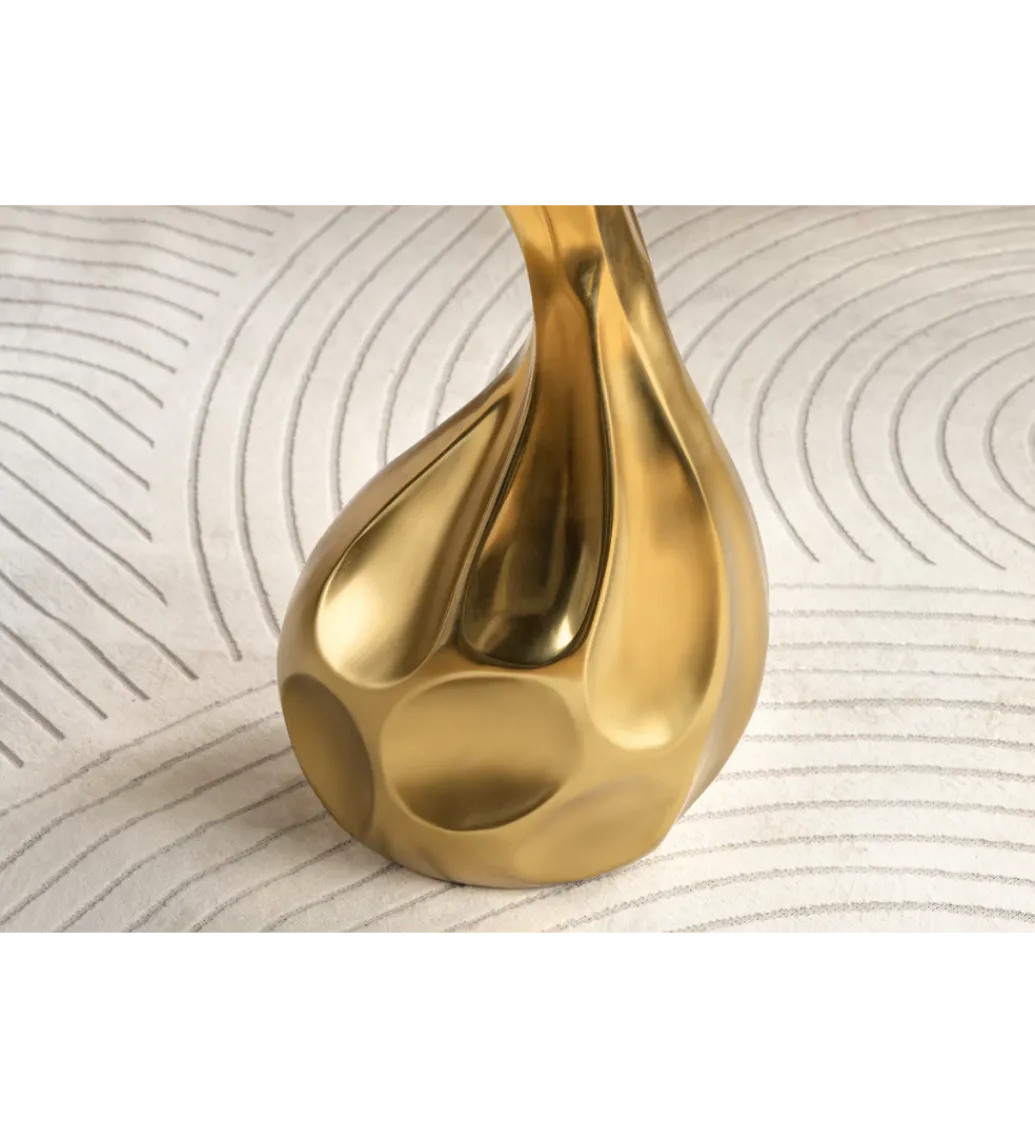 Invicta Interior - przedsprzedaż Stolik kawowy TEAR 60 cm złoty biały marmur