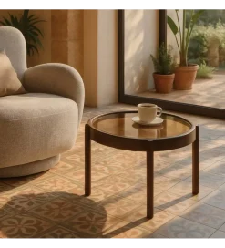 Zona-Design Stolik kawowy TERVO 61 cm ciemno brązowy