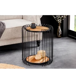 Invicta Interior Stolik kawowy TRUE ELEMENTS 46 cm  drewno akacjowe czarny naturalny