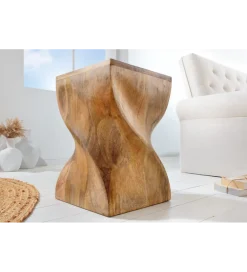 Invicta Interior - przedsprzedaż Stolik kawowy TWIST 45 cm drewno mango