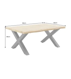 Invicta Interior - przedsprzedaż Stolik kawowy WILD 90 cm wygląd naturalnego dębu