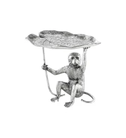 Invicta Interior Stolik kawowy WILDLIFE MONKEY 55 cm srebrny