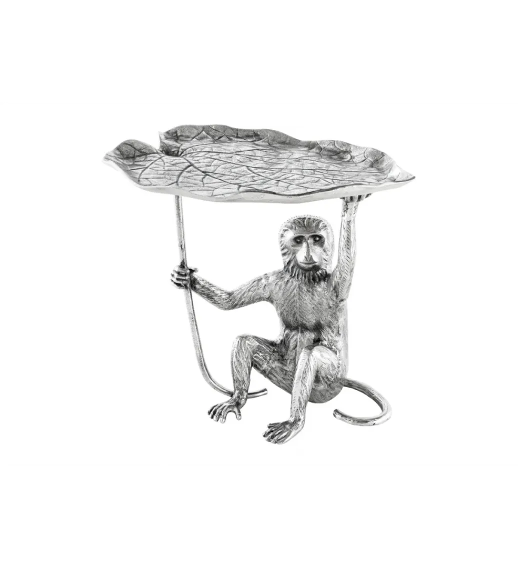 Invicta Interior Stolik kawowy WILDLIFE MONKEY 55 cm srebrny