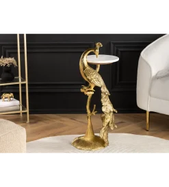 Invicta Interior - przedsprzedaż Stolik kawowy WILDLIFE PEACOCK 75 cm złoty