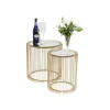 KARE Stolik kawowy Wire set Brass zestaw 2 złoty