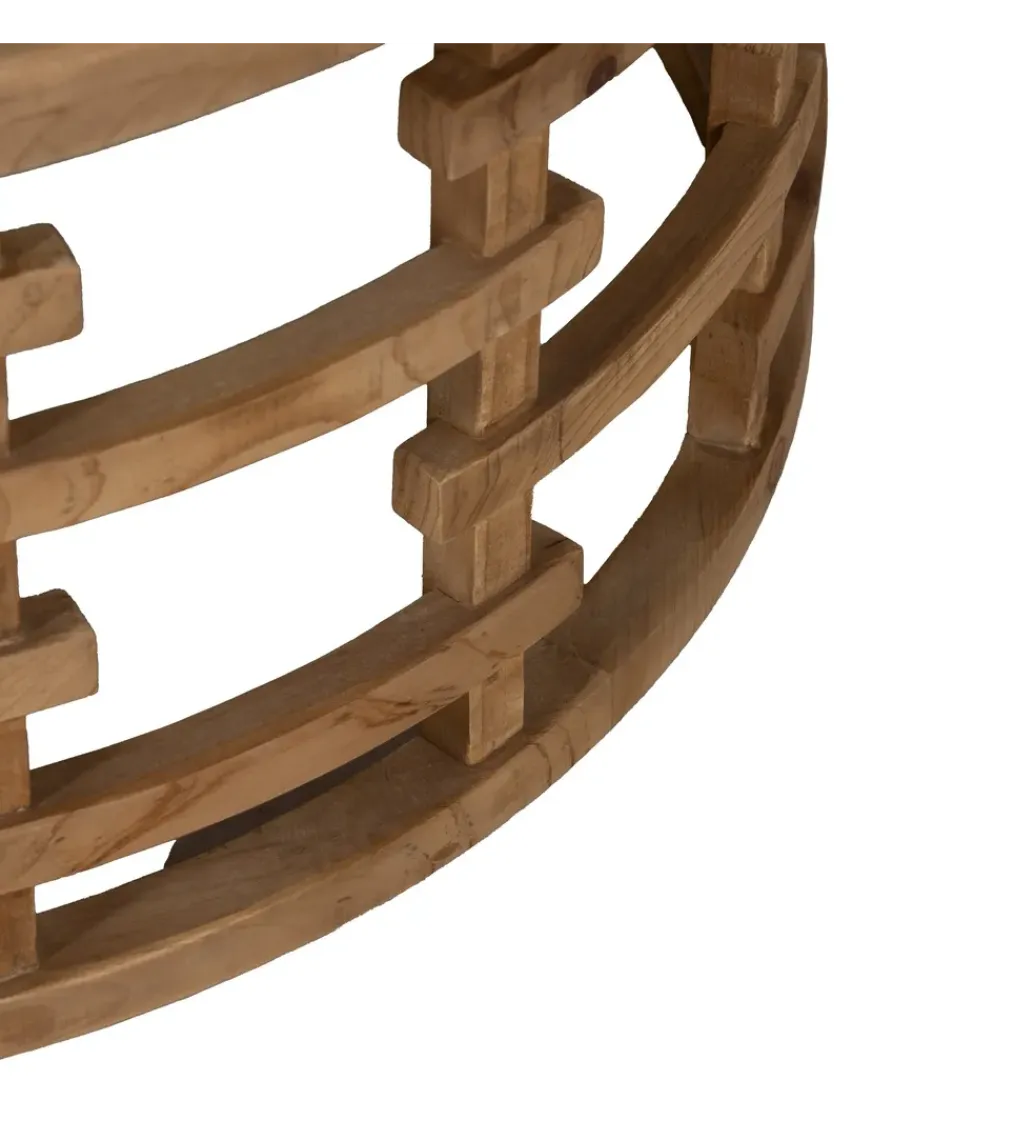 Zona-Design Stolik kawowy ZEGAR 80 cm drewno jodła