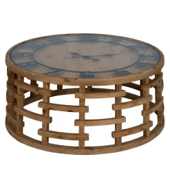 Zona-Design Stolik kawowy ZEGAR 80 cm drewno jodła