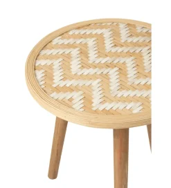 J-Line Stolik kawowy ZIGZAK set 3 rattan