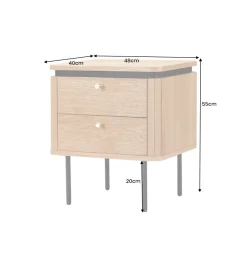 Invicta Interior - przedsprzedaż Stolik nocny ATELIER 55 cm kolor dębu