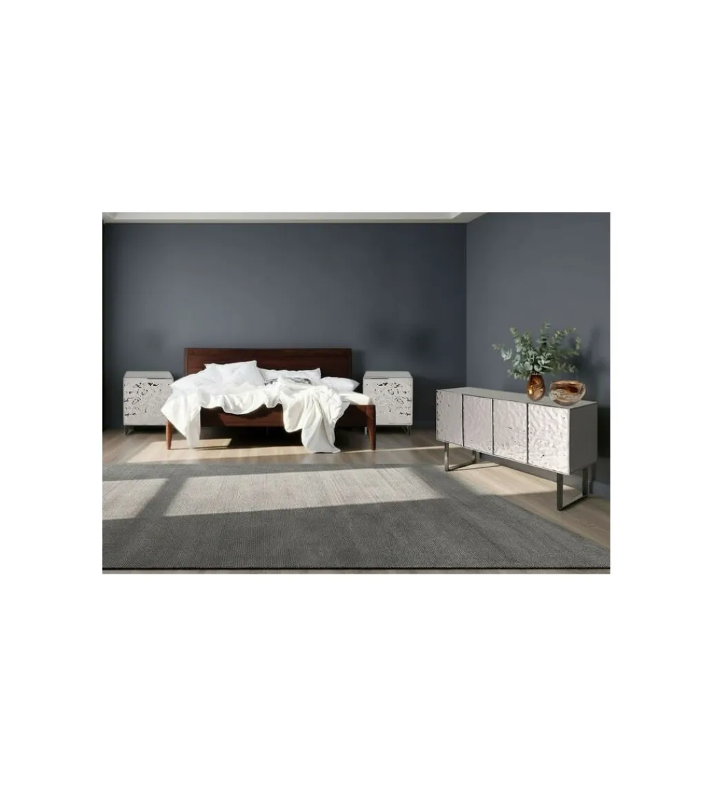 KARE Stolik nocny CARINO 50 cm srebrna