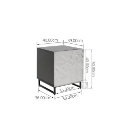 KARE Stolik nocny CARINO 50 cm srebrna