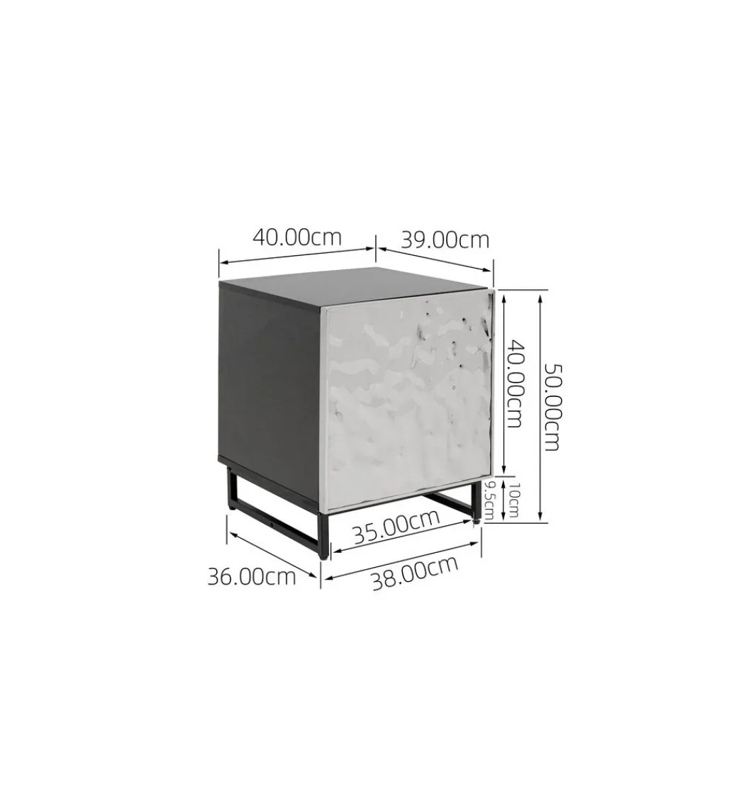 KARE Stolik nocny CARINO 50 cm srebrna