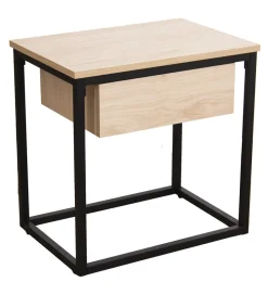 Exclusivas Stolik nocny PRETRUSIA 50 cm naturalny czarny