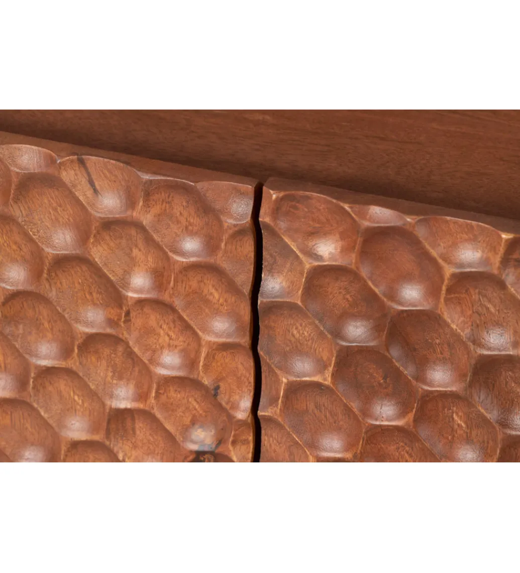Invicta Interior Stolik pod TV ADLON 200 cm drewno mango wzór 3D