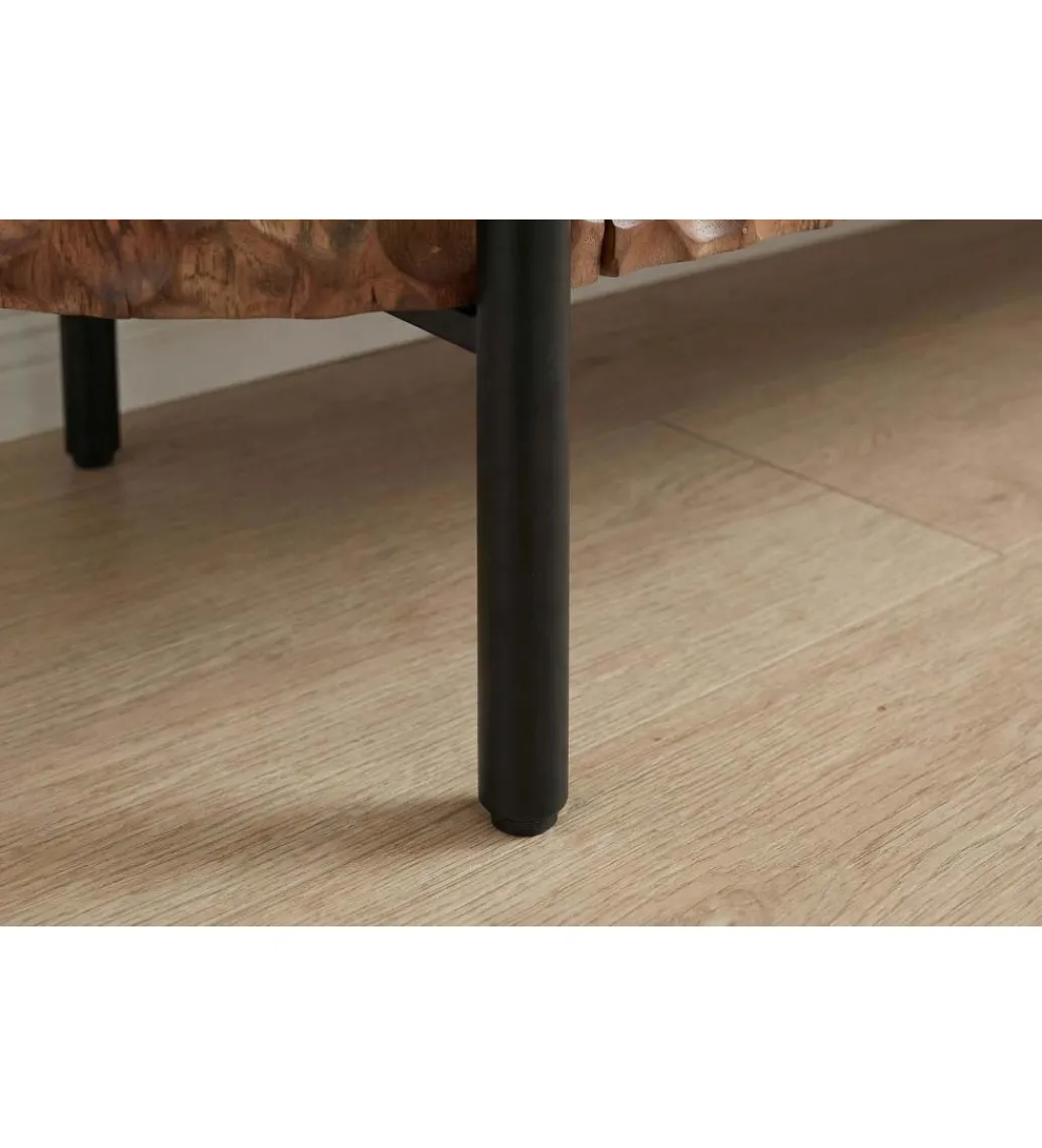 Invicta Interior Stolik pod TV ADLON 200 cm drewno mango wzór 3D