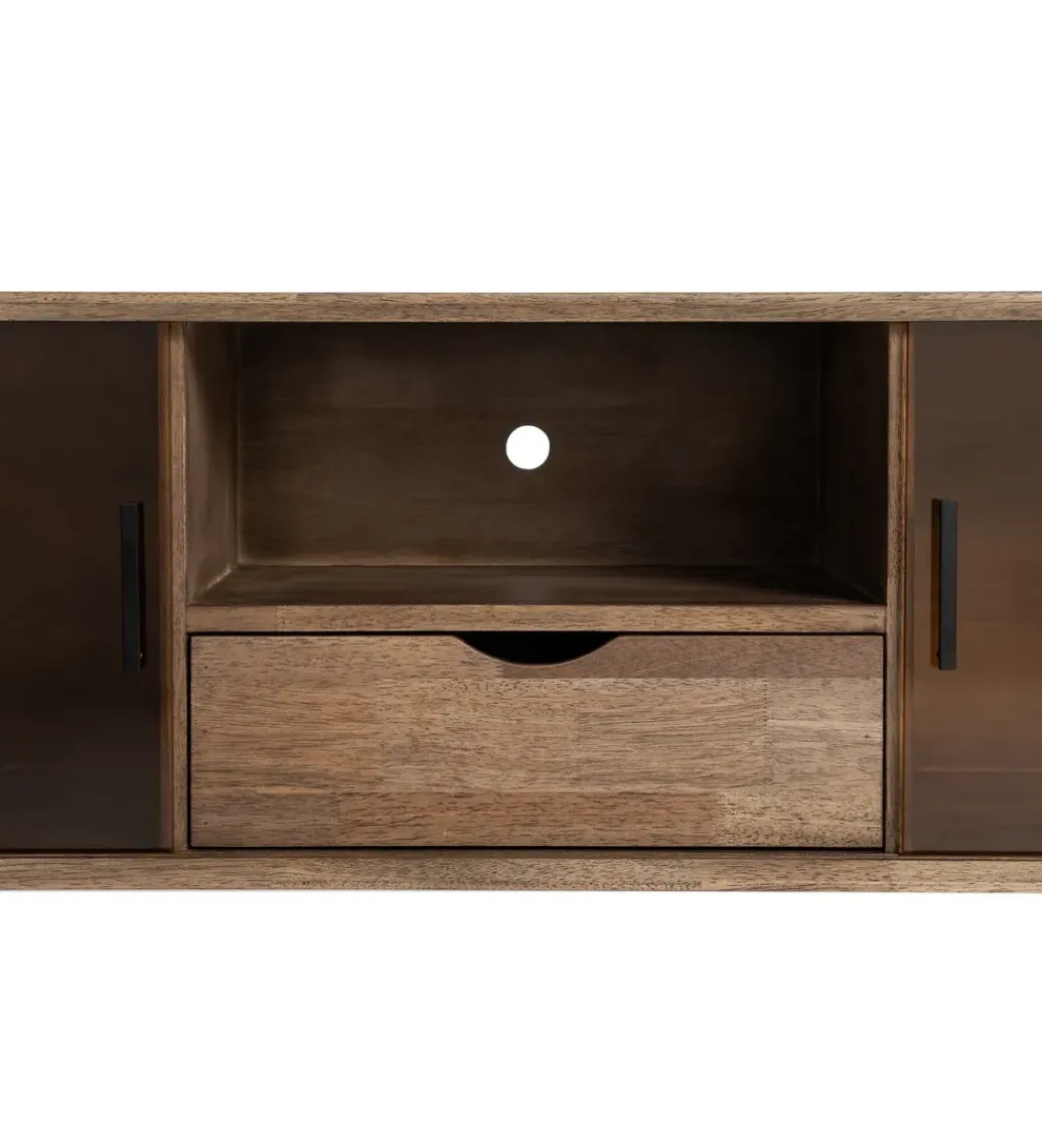 Zona-Design Stolik pod TV AMY 150 cm drewno kauczuk