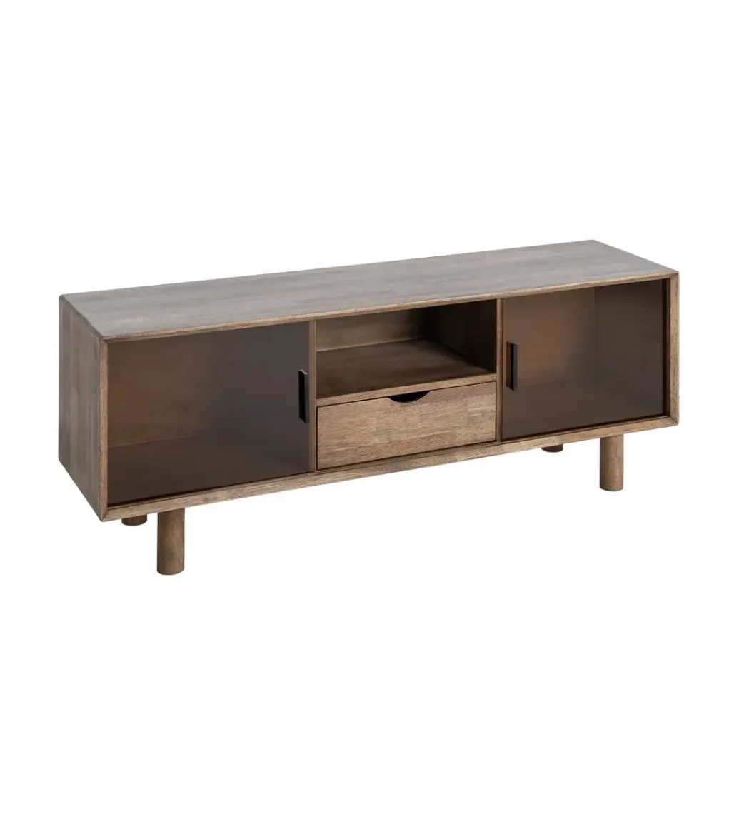 Zona-Design Stolik pod TV AMY 150 cm drewno kauczuk