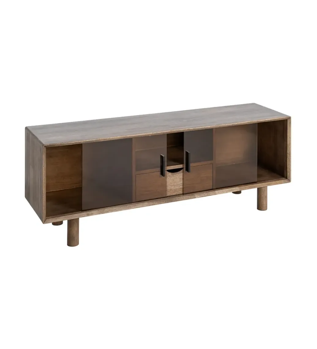 Zona-Design Stolik pod TV AMY 150 cm drewno kauczuk