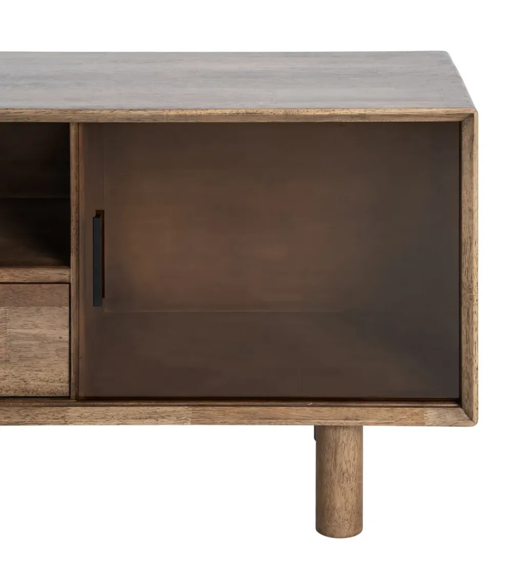 Zona-Design Stolik pod TV AMY 150 cm drewno kauczuk