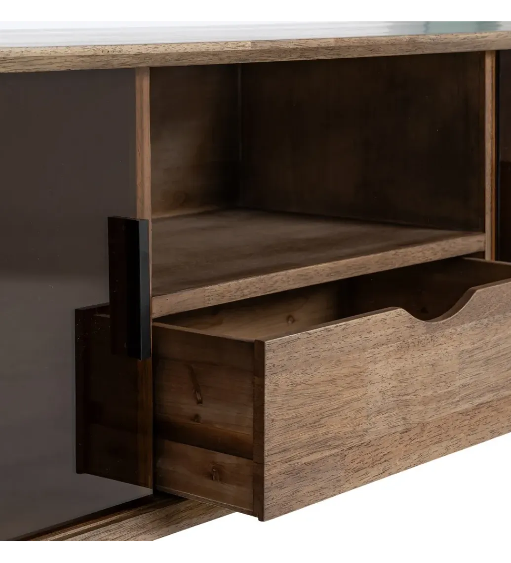 Zona-Design Stolik pod TV AMY 150 cm drewno kauczuk