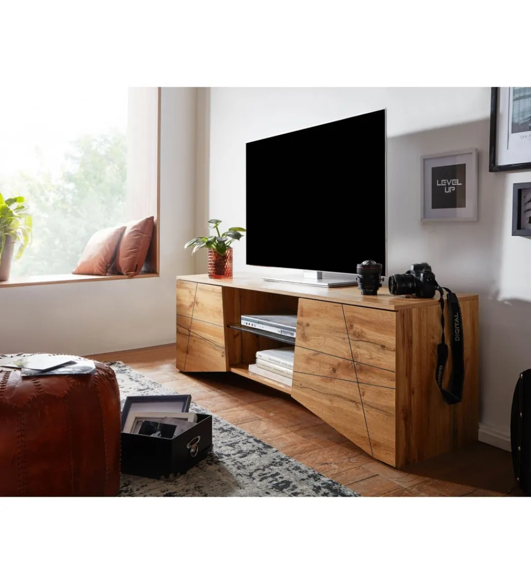 WOHNLING, GERMANY Stolik pod TV ANKONA 160 cm w kolorze dąb