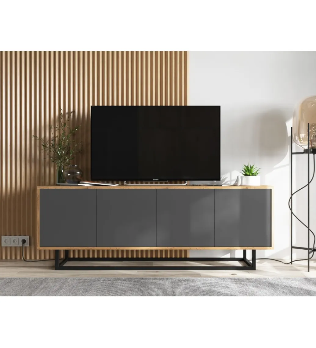 Polski Design ML Stolik pod Tv Apollo B 150 cm antracytowy