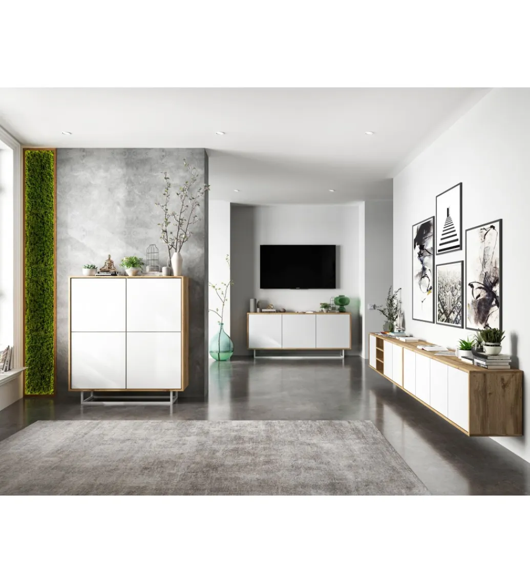 Polski Design ML Stolik pod Tv Apollo B III 150 cm biały