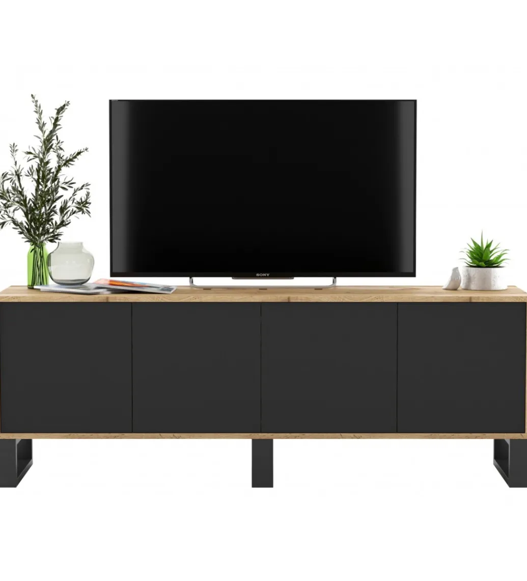 Polski Design ML Stolik pod Tv Apollo B III 150 cm czarny