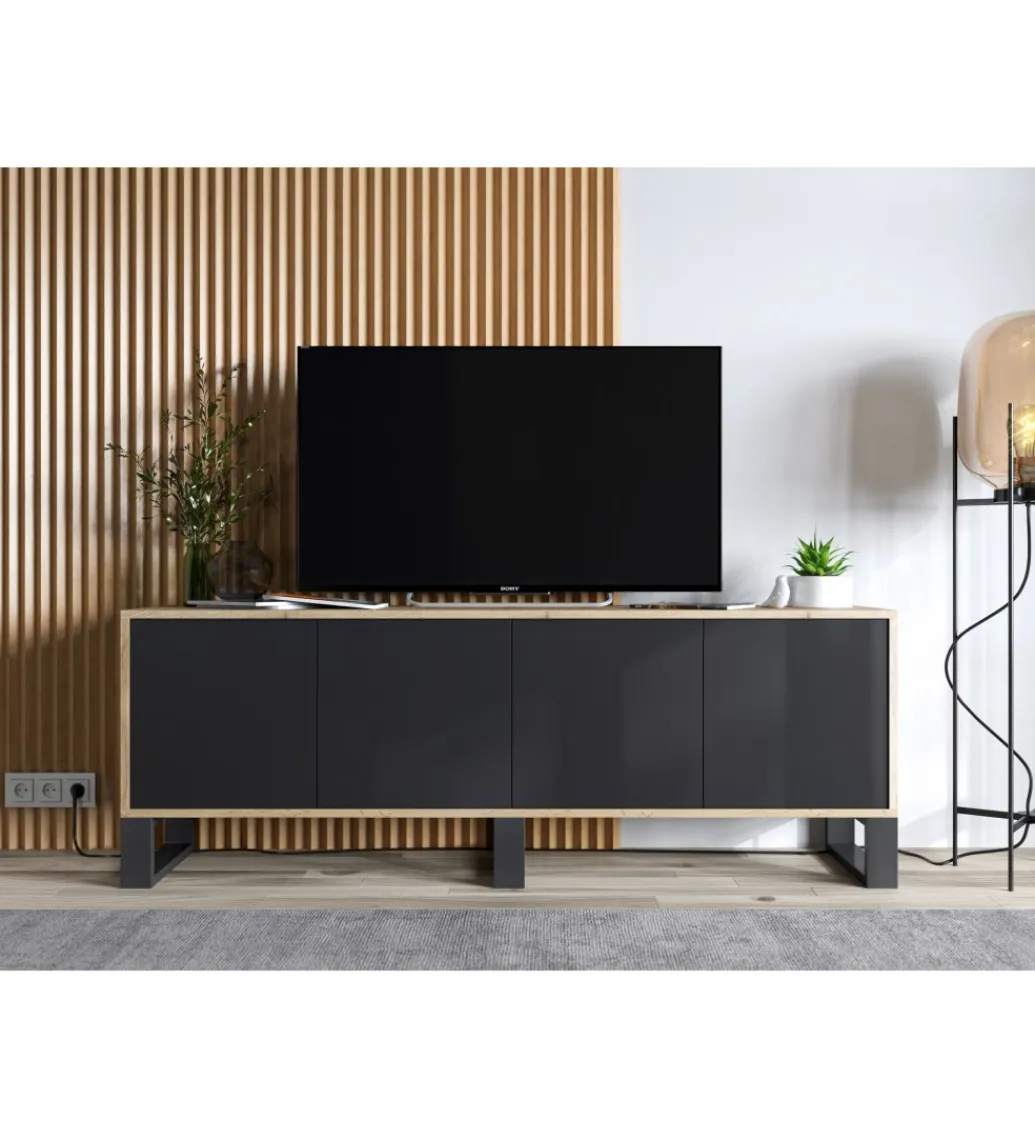 Polski Design ML Stolik pod Tv Apollo B III 150 cm czarny