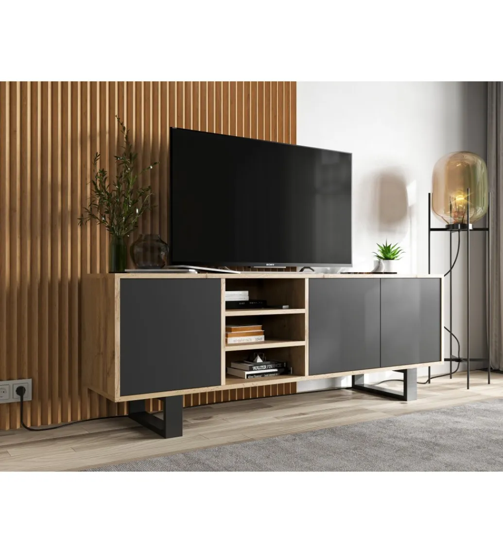 Polski Design ML Stolik pod Tv Apollo II 150 cm czarny