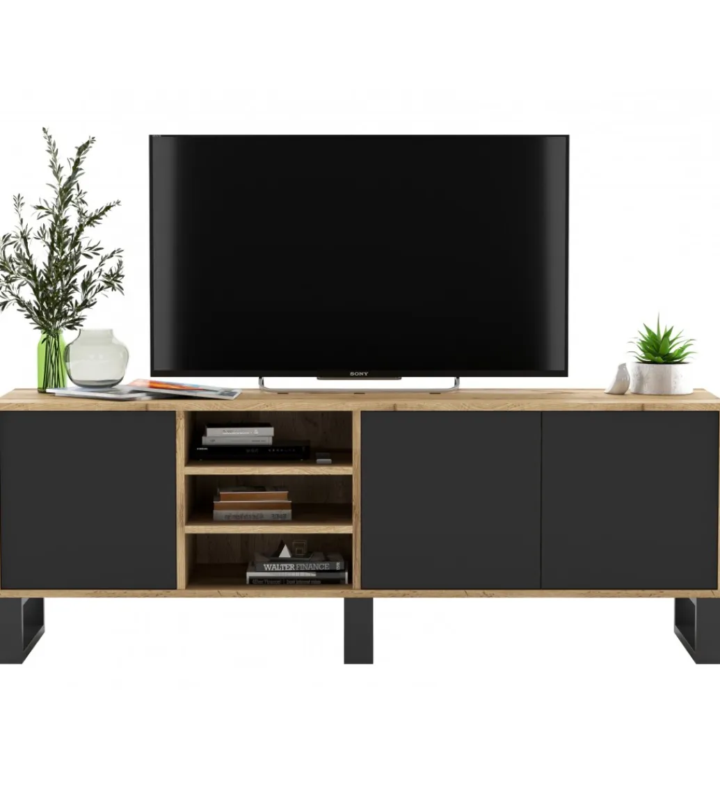 Polski Design ML Stolik pod Tv Apollo III 150 cm czarny