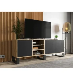 Polski Design ML Stolik pod Tv Apollo III 150 cm czarny
