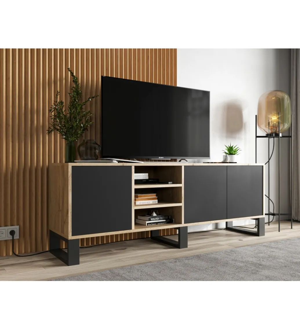 Polski Design ML Stolik pod Tv Apollo III 150 cm czarny