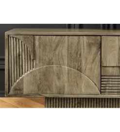 Invicta Interior Stolik pod TV ART DECO 200 cm drewno mango szary