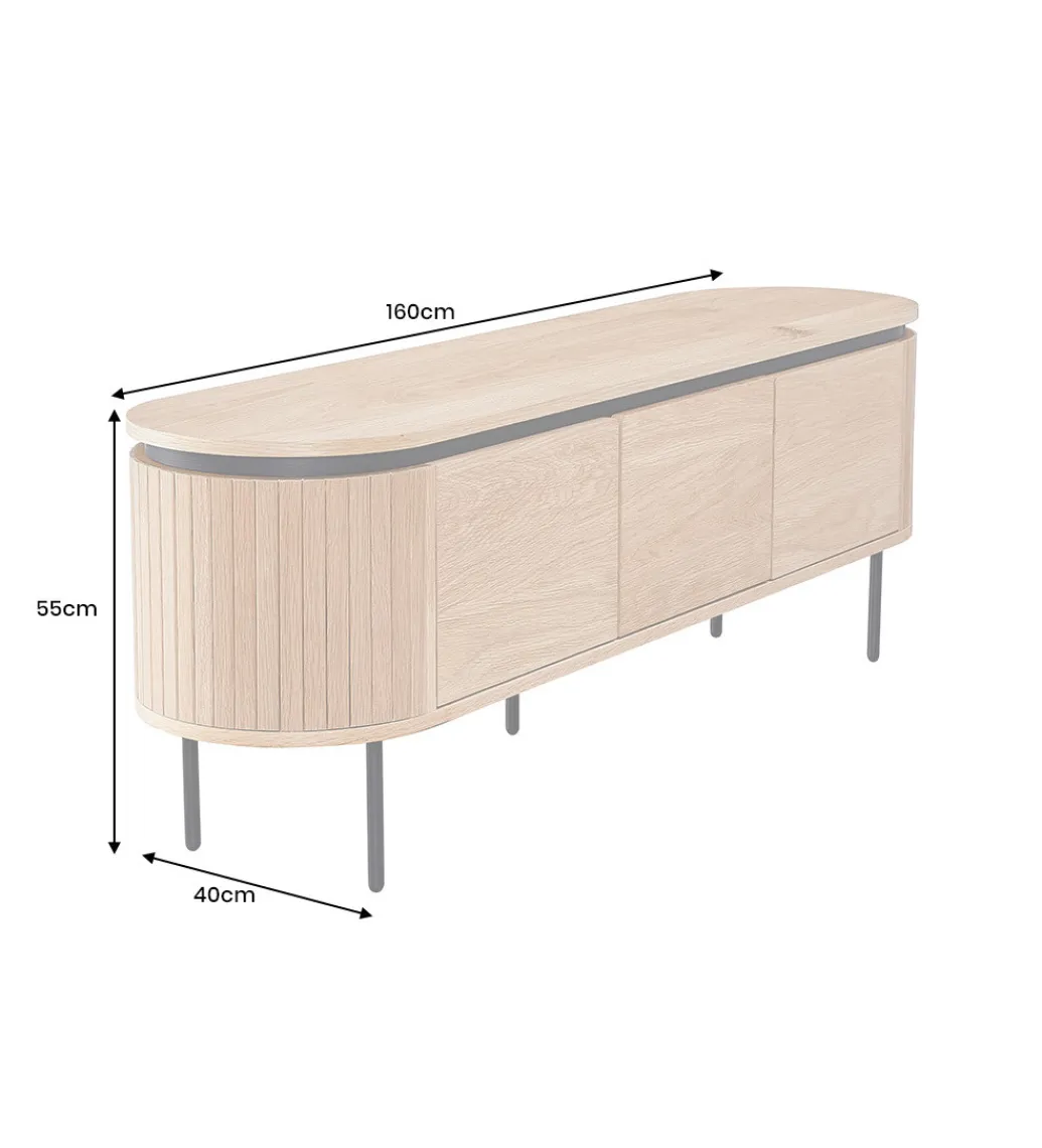 Invicta Interior - przedsprzedaż Stolik pod TV ATELIER 160 cm kolor naturalnego dębu