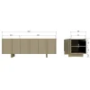 WOOOD Stolik pod TV BASU 152 cm drewno sosny moss