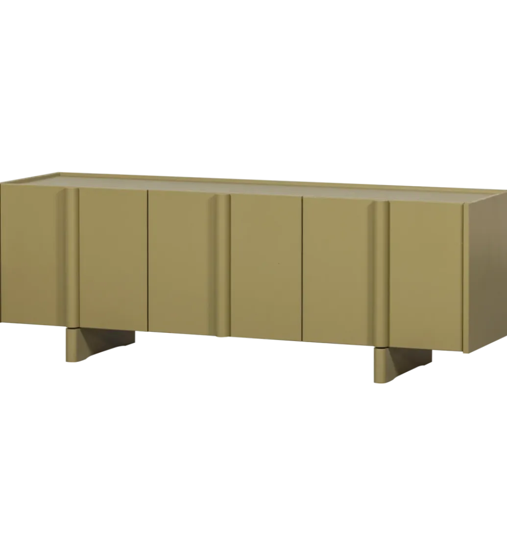 WOOOD Stolik pod TV BASU 152 cm drewno sosny moss