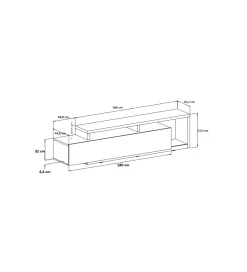 Helvetia Stolik pod TV BOTA 219 cm czarny