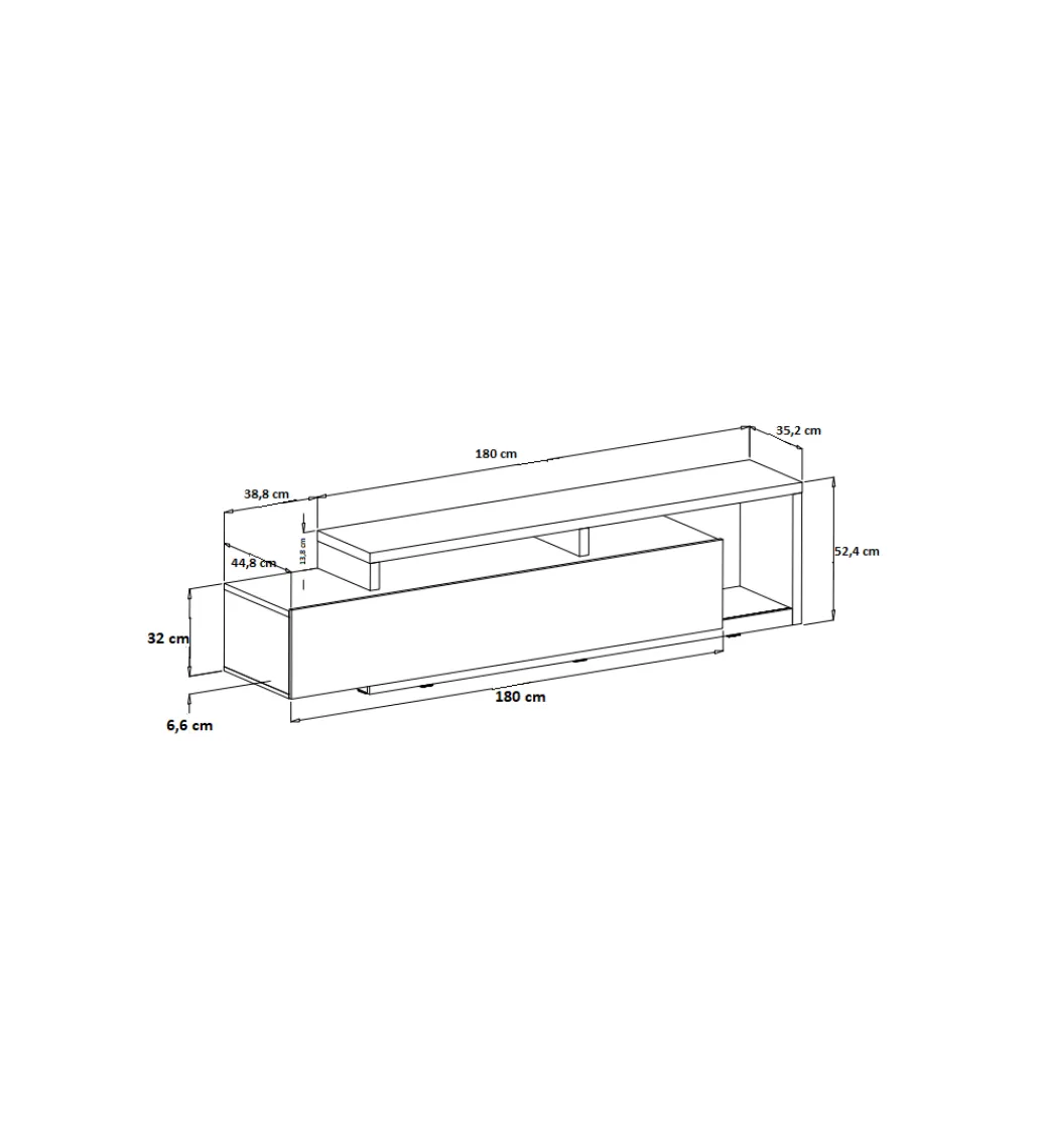 Helvetia Stolik pod TV BOTA 219 cm czarny