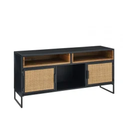 J-Line Stolik pod TV CANE PANE 122 cm czarno naturalna