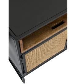 J-Line Stolik pod TV CANE PANE 122 cm czarno naturalna