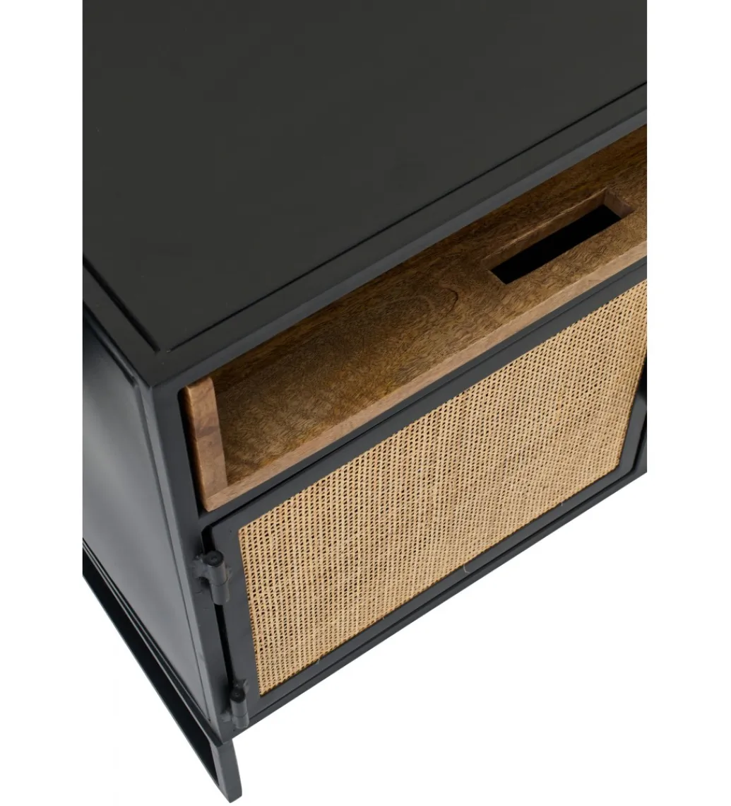 J-Line Stolik pod TV CANE PANE 122 cm czarno naturalna