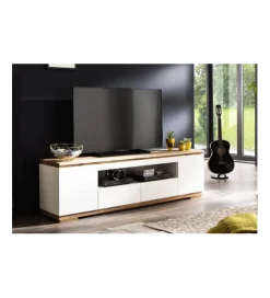 MCA Stolik pod TV CHIARO 200 cm biało kremowa
