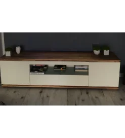 MCA Stolik pod TV CHIARO 200 cm biało kremowa