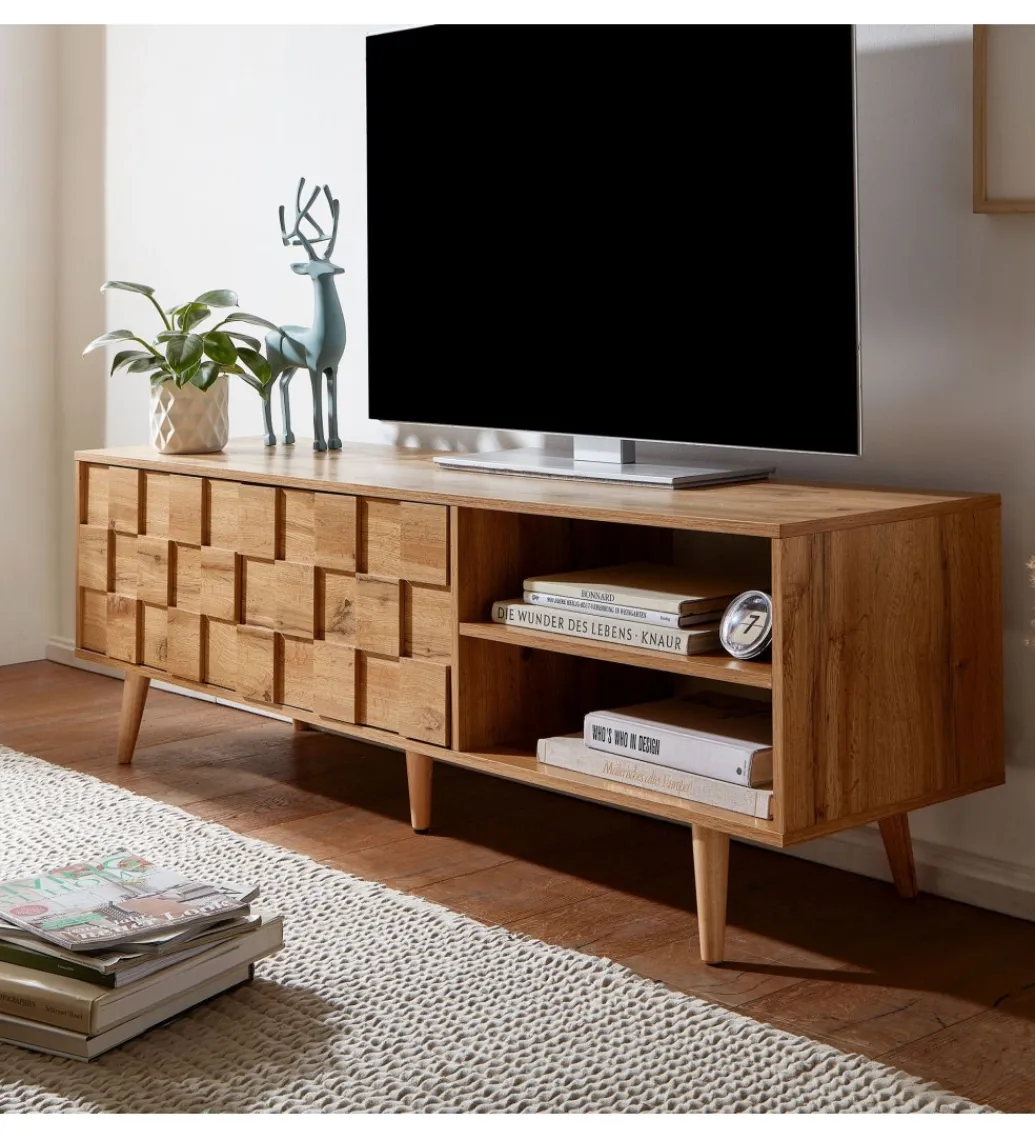 WOHNLING, GERMANY Stolik pod TV CREMONA 160 cm w kolorze dąb