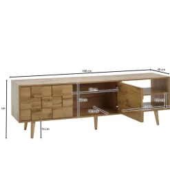 WOHNLING, GERMANY Stolik pod TV CREMONA 160 cm w kolorze dąb