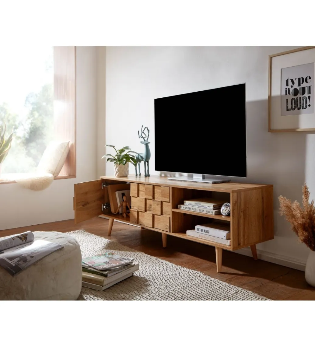 WOHNLING, GERMANY Stolik pod TV CREMONA 160 cm w kolorze dąb